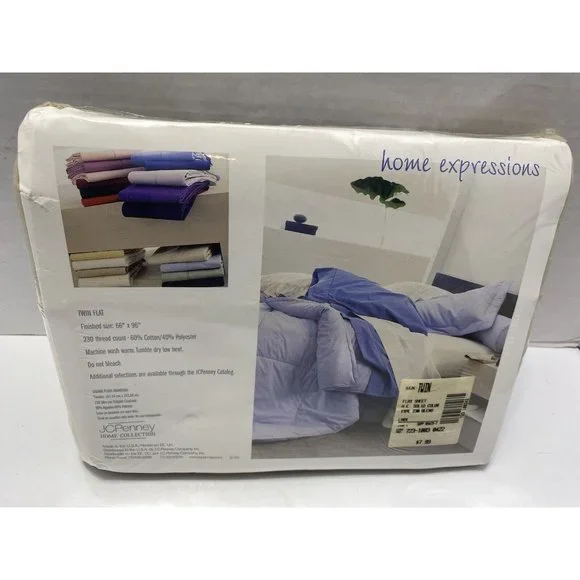Home Expressions JCP Home Collection Flat Sheet New In Package Beige Made In USA - Picture 3 of 6